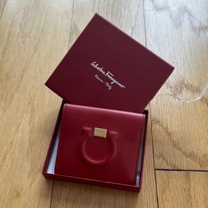 Salvatore Ferragamo Red Leather Card Holder